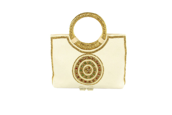Ivory Medallion Indian Party Purse
