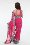 Alluring Pink Sari with Diamond Border