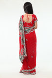 Flamboyant and Dazzling Red Wedding Sari