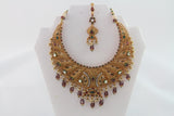 Magnificent Multi-Colored Indian Bridal Jewelry with Earrings and Tika