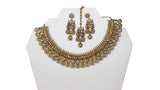 Gorgeous Gold-Toned Necklace Set with Earrings and Tika- JW2001
