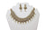 Detailed Pearly Gold Choker Set with Earrings and Tika - JW2002