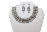 Striking Silver Jewelry Necklace set with Earrings and Tika- JW2003