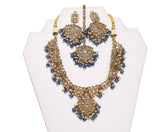 Eye-catching Olympic Blue Necklace Set with Earrings and Tika- JW2005