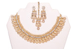 Soft Gold with Stones Necklace Set with Earrings and Tika- JW2010