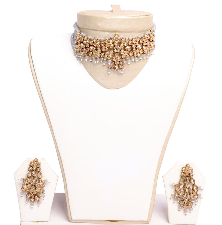 Sumptuous stargazer Necklace Set with Earrings and Tika- JW2037