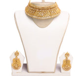 Deluxe Gold Necklace set with Earrings and Tika - JW2041