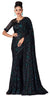 Affectionate Black-Green Sequined Pre-Pleated Ready-Made Sari -INN-2307