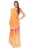 Tangerine Pink with Gold Embroidered Lehenga -SNT11086