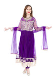 Purple Fantasy with stonework  Indo-Western Long Anarkali Gown