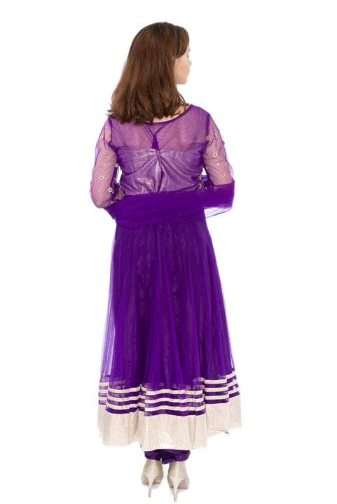 Purple Fantasy with stonework  Indo-Western Long Anarkali Gown