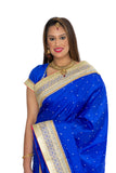 Dazzling Blue Ready-Made Pre-Pleated Sari-SNT10092