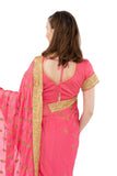 Embellished Pink Ready-Made Pre-Pleated Sari