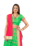 Vibrant Green and Red Lehenga-SNT11082