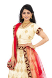 Gorgeous Beige And Red Traditional Lehenga -SNT11073