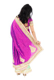 Spring Duchess Purple and Green Pre-Pleated Sari-SNT10089