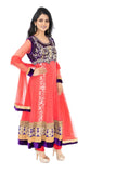 Rich Pink Stonework Anarkali for Wedding Reception