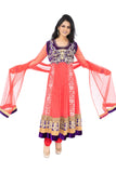 Rich Pink Stonework Anarkali for Wedding Reception