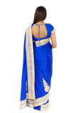 Dazzling Blue Ready-Made Pre-Pleated Sari-SNT10092