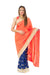 Lovely Orange and Blue Pre-Pleated Ready-Made Sari
