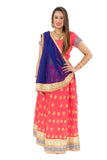 Reach for the Stars Coral and Blue Indian Wedding Lehenga-SNT11084