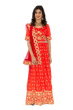 Enlighten Deep Orange And Red Lehenga- SNT11080