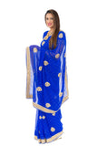 Empire Blue Pre-Pleated Ready-Made Sari-SNT10085