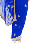 Empire Blue Pre-Pleated Ready-Made Sari-SNT10085