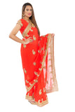 Flawless Apricot Pre-Pleated Ready-Made Sari