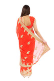 Flawless Apricot Pre-Pleated Ready-Made Sari