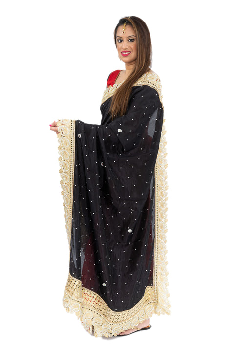 Sparkling Endless Galaxy Pre-Pleated Sari