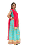 Majestic Teal and Pink Lehenga - SNT11083