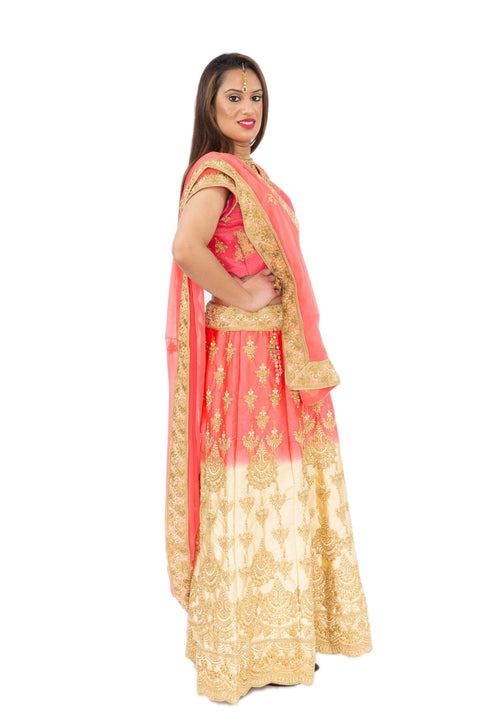 Exquisite Pink And Gold Lehenga -SNT11078