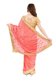 Passionate Peach Pre-Pleated Party Wear Sari