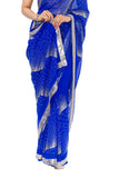Sizzling Modern Royal Blue Ready-Made Pre-Pleated Sari