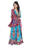 Centric Blue And Berry Lehenga- SNT11076