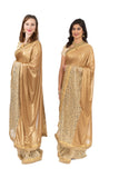 Royal Look Gold Bridesmaid Pre-Pleated Ready-Made Sari-SNT10066