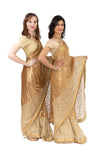 Royal Look Gold Bridesmaid Pre-Pleated Ready-Made Sari-SNT10066