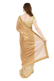 Royal Look Gold Pre-Pleated Ready-Made Sari