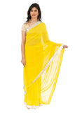 Vibrant Sunshine Yellow Pre-Pleated Ready-Made Sari