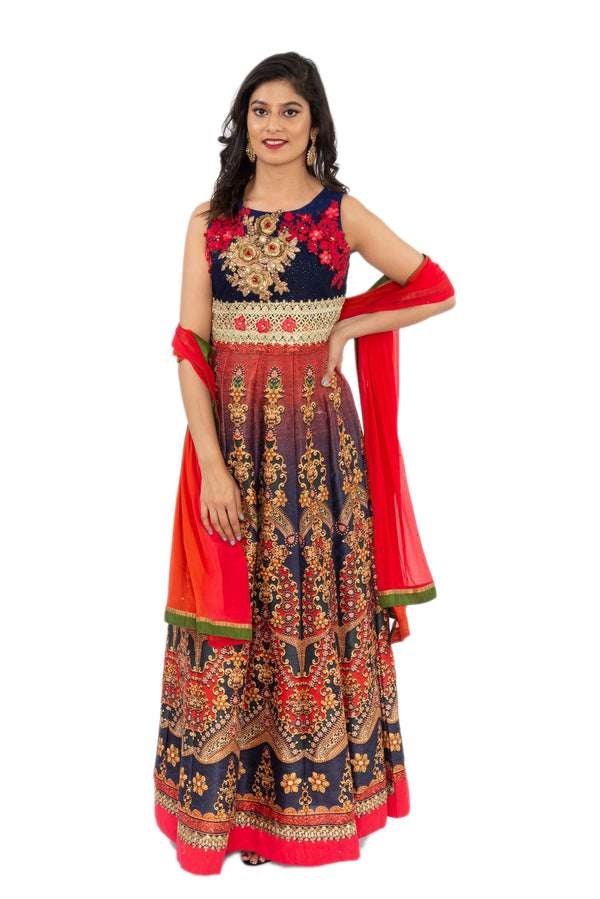 Vibrant and Festive Floor Length Anarkali Gown