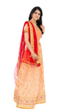 Majestic Peach and Red Gorgeous Lehenga -SNT11029