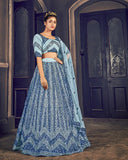 Sparkling Jazzy Blue Lehenga- SNT11013