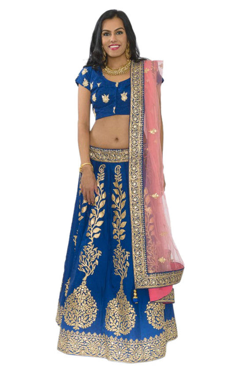 Radiant Sapphire Heavy Bridal Lehenga Choli -SNT11038