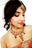 Mira  traditional Indian Necklace, Earrings, Tika Set