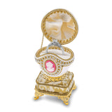 Lux by Jere Authentic Duck Egg "Cameo Pink" Crystal Musical Ring Holder Box