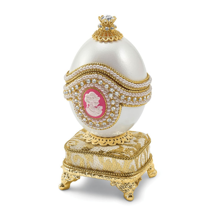 Lux by Jere Authentic Duck Egg "Cameo Pink" Crystal Musical Ring Holder Box