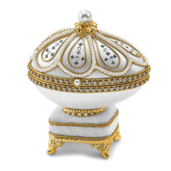 Lux by Jere Authentic Goose Egg "Golden Glitz" Crystal Musical Ring Box