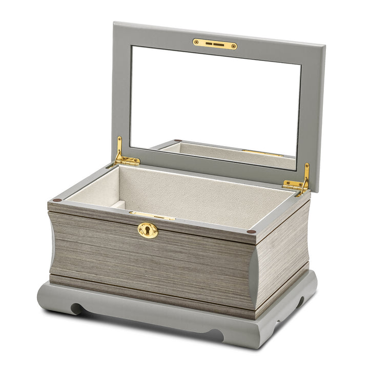 Lux by Jere Limited Edition Grey Veneer and Painted Finish Jewelry Box