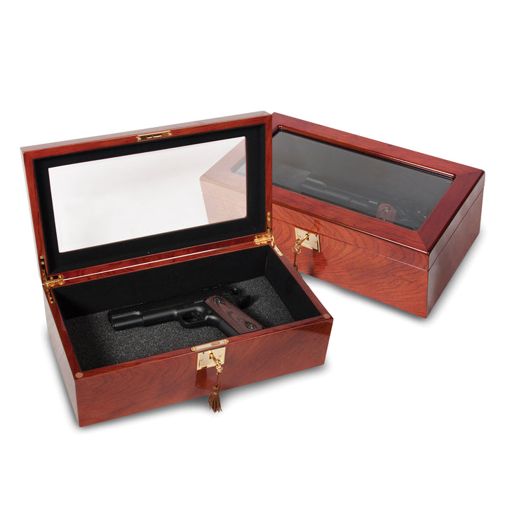 Rosewood Veneer High Gloss Finish Glass Window Multi Use Collector Box